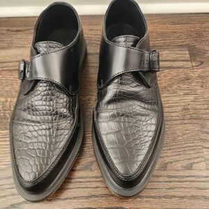 Elegant Black Crocodile Pattern Womens Shoes